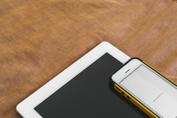 Smart phone updating new firmware on tablet