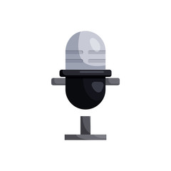 Obraz na płótnie Canvas Retro microphone icon, cartoon style