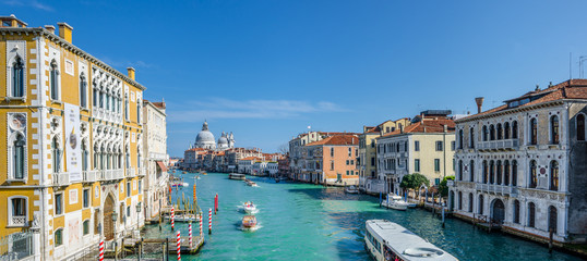 Fototapeta na wymiar Panoramic view on the Grand channel in Venice, Italy