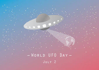 World UFO Day vector. Vector illustration of a spaceship. UFO in space. Important day