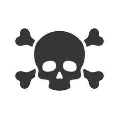Skull and Crossbones Icon on White Background. Vector