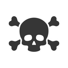 Skull and Crossbones Icon on White Background. Vector