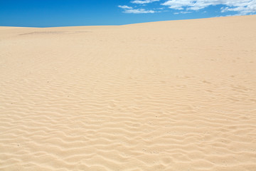 Sand patterns after wind  on the Nature reserve, Park Natural, Corralejo, Fuerteventura, Canary Islands, Spain.