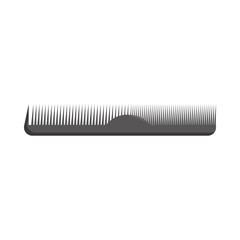 Black plastic comb icon, cartoon style