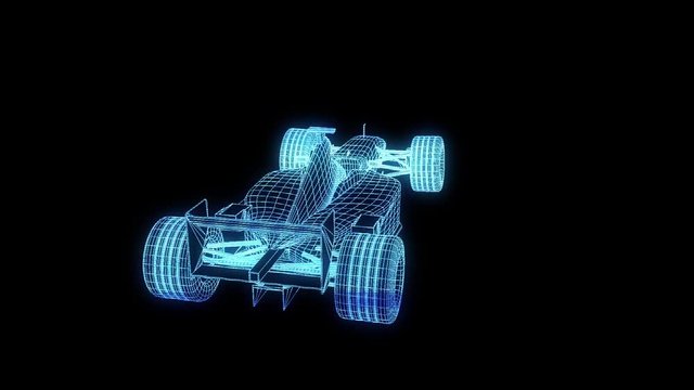 Sports Racing Car Wireframe Hologram
