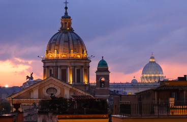 Obraz premium Rome City night view, Italy.