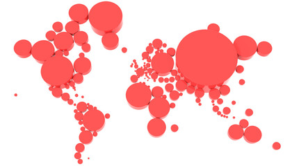 Mappa 3D Terra con cilindri e materiali diversi