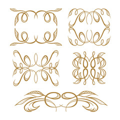 Vector calligraphy elements set.