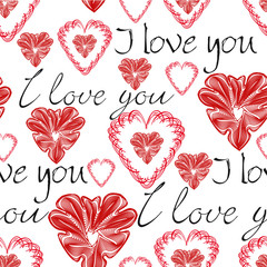 Seamless love heart pattern vector. Paper for packing gifts
