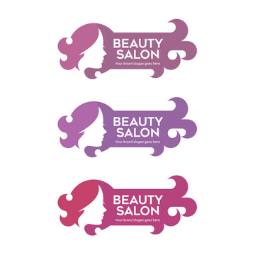 Beauty Salon Logo, Women Hair Salon Badge