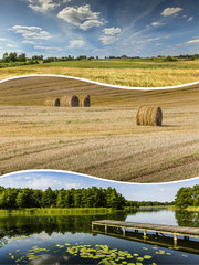 Obrazy  Collage of Suwalki (Poland) images - travel background (my photo