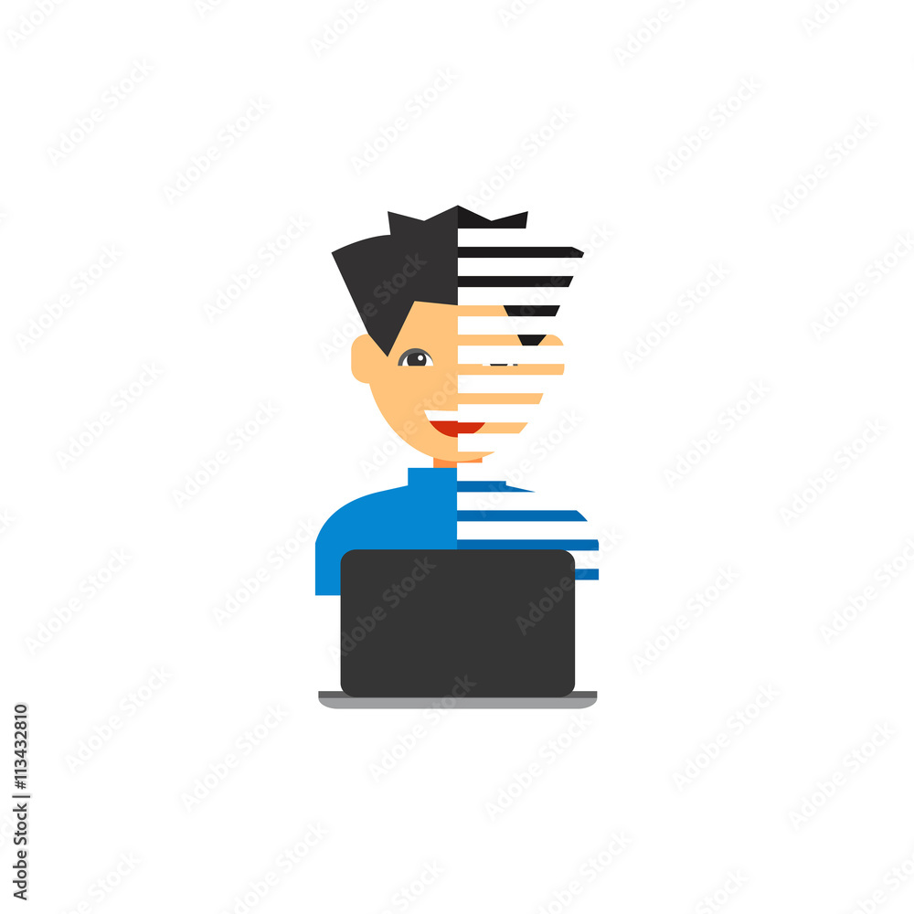 Poster programmer flat icon
