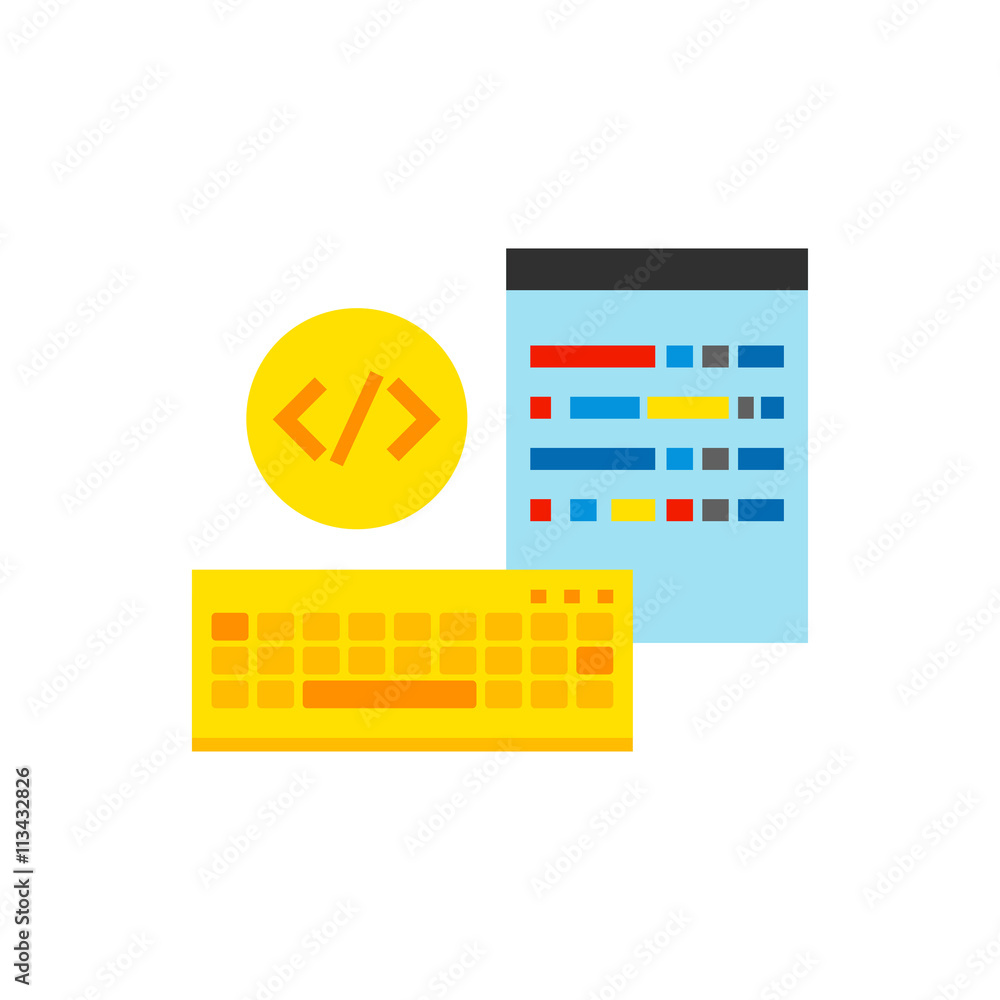 Poster programming flat icon