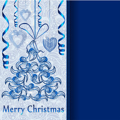 Merry Christmas and Happy New Year vector greeting