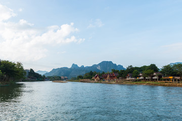 Fototapeta na wymiar beautiful landscape of Vang Vieng,Laos