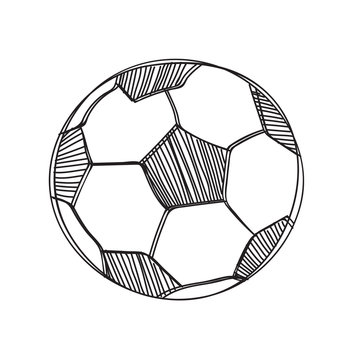 Hand draw football ball