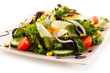 Boiled eggs and vegetables
