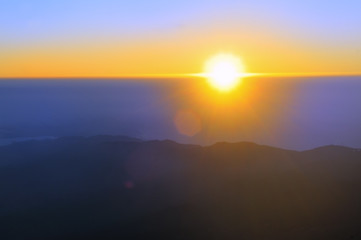 Sunrise in the mountains.