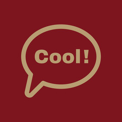 The speech bubble with the word cool icon. Internet and chat, online symbol. Flat
