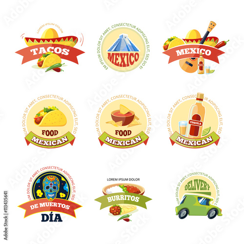 "Mexican logo and badge design." Stockfotos und lizenzfreie Vektoren