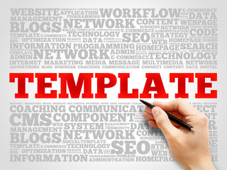 TEMPLATE word cloud, business concept