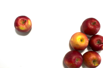 Many ripe apples. Isolated on white background