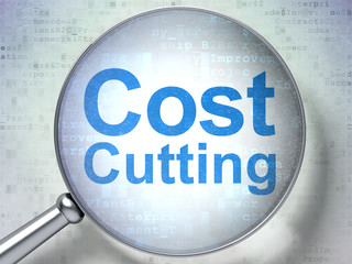 Finance concept: Cost Cutting with optical glass