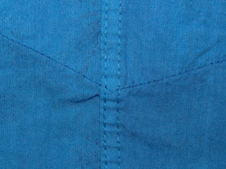 Naklejka premium синяя ткань сделанная из хлопка с просроченным швом синими нитками 