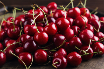 Dark red cherries