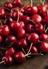 Dark red cherries