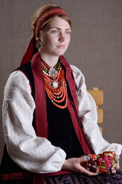 Ukrainian girl in the folk costume