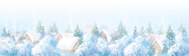 Naklejka premium Vector winter landscape.