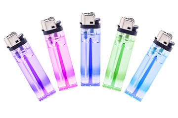 Colorful lighter isolated on white background.