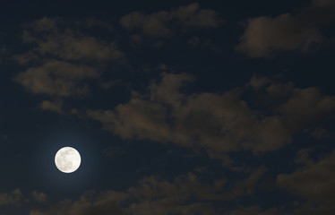 Naklejka na ściany i meble Night sky with moon and clouds