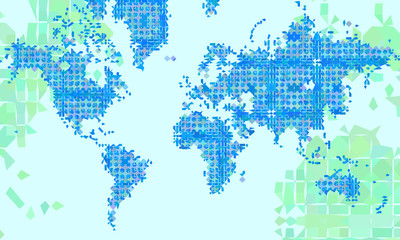 Fototapeta na wymiar World map vector illustration in polygonal style