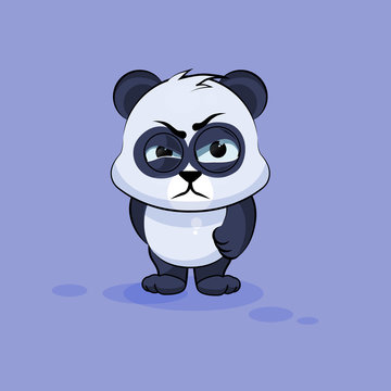 Illustration isolated Emoji character cartoon Panda sticker emoticon with angry emotion