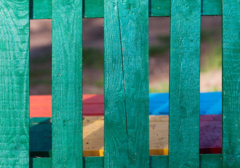 Vintage wood fence background with peeling paint