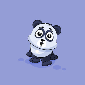 Illustration isolated Emoji character cartoon Panda surprised with big eyes sticker emoticon