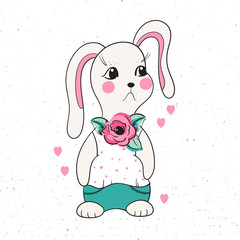 Cute cartoon rabbit.