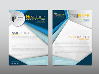 Blue business technology annual report brochure flyer design template vector, Leaflet cover presentation abstract geometric background, modern publication poster magazine, layout in A4 size