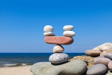 Fototapeta na wymiar Concept of harmony and balance. Balance and poise stones.