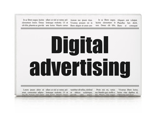 Marketing concept: newspaper headline Digital Advertising