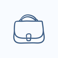 Female handbag sketch icon.