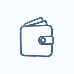 Wallet sketch icon.