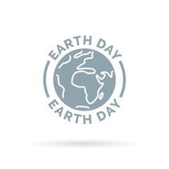 Earth day icon with eco world environment symbol. Save the planet. Vector illustration.