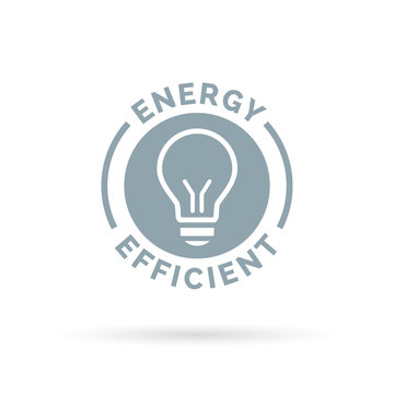Energy efficient eco icon lightbulb symbol design. Vector illustration.