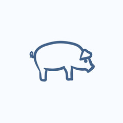 Pig sketch icon.