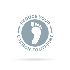 Reduce your carbon footprint icon with eco friendly footprint symbol. Vector illustration.