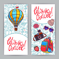 Naklejka premium cards on travel theme