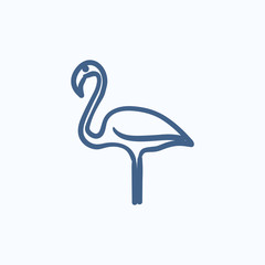 Flamingo sketch icon.